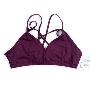 NEW WHISPER Allison Bra Burgundy yoga sports bra size XL